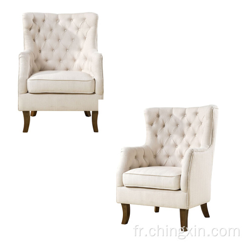 Chaise arrière à dos de draps à la crème